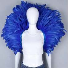 1 chiếc khăn choàng lông vũ, thích hợp cho cosplay, dạ hội hóa trang phong cách punk, lễ hội Carnival và các dịp khác, khăn choàng vai lông vũ, phụ kiện trang phục biểu diễn phong cách punk, lễ hội Carnival. - Loại M - Xem 8