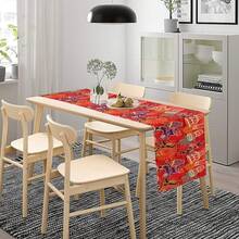 1PC African Table Runner,Traditional African Colorful Retro Patterns Table Cloth, Kitchen Dining Table Runnersk, Fireplace Decoration, Made Of Thick, Durable, And Wrinkle-Resistant Polyester Fabric, 13x72 Inch And 13x48 Inch,  Washable Table Cloth Dresser Scarves For Party Wedding Birthday Holiday - 非洲紅7 - 查看 3