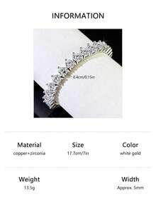 1入時尚簡約多用途經典銅質網球手鍊,配備4.0mm圓形氧化鋯石,適用於日常和派對穿著,男女皆宜 - 三爪 - 查看 15