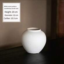 Vase minimaliste rétro, pot de fleurs en céramique blanc laiteux pour la décoration de la maison, centre de table élégant pour le salon, la salle à manger, la cheminée - Lavage à la main uniquement - Matériau en céramique durable - Convient à la décoration intérieure moderne ou traditionnelle - Beige - Voir 10