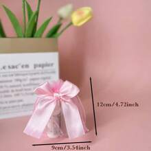 8 túi quà tặng bằng vải voan và organza có dây rút, kèm nơ ruy băng - Thích hợp cho Ngày Valentine, trang trí sinh nhật, đựng trang sức cưới | Nhiều màu sắc (Hồng/Đen/Trắng) Túi quà tặng trong suốt - Nhiều màu - Xem 3