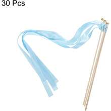 DMECCANIXITY 30Pcs Wedding Party Ribbon Streamers Sticks For Wedding Party Celebration Sky Blue - Skyblue - View 3