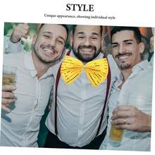Pajarita De Lentejuelas Pajaritas De Lentejuelas Para Hombre Pajarita Brillante Los Corbatas De Arco De Novedad Para Hombres Pajarita Preatada Arcos De Lentejuelas Golden Polister - Dorado - Ver 3