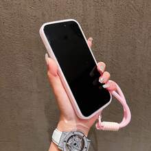 Pure Pink Jelly Pink Lanyard Frosted Mobile Phone Case - Pink - View 6