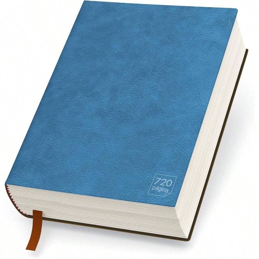 Cuaderno Tapa Dura de Papel Blanco A5 - Bloc de Notas Clsico, Diario Acolchado de 360 hojas/720 pginas, 5, 91x 8, 26 Pulgadasm, Tapa de Suave Piel Sinttica, Adecuada para Escribir, Cubierta verde - Azul - Ver 1