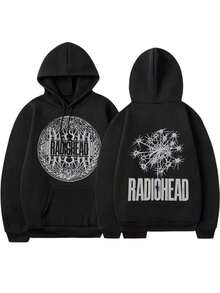 Vintage Rock Band Radioheads Hoodie Hip Hop Music Album Print Sweatshirt Harajuku Streetwear Men's Long Sleeve Hoodies - 黑色 - 查看 1