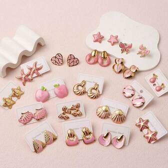 Blind Box; Assorted Stainless Steel Jewelry Accessories Oil Drop Earrings