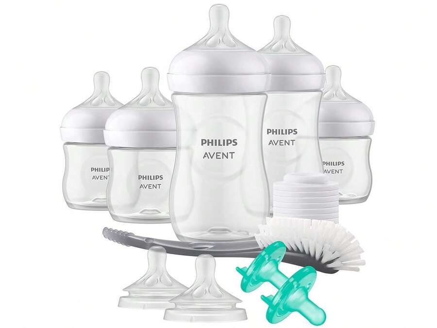 Philips Avent Natural Baby Bottle With Natural Response Nipple Newborn Baby Gift Set, SCD838/02 - Trong sáng - Xem 1