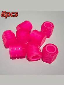 8-Piece Split-Type Neon Glow-In-The-Dark Motorcycle/Car/Tire Valve Stem Caps - ABS Hexagonal Valve Stems With Luminous Tips, Multi-Color (Green, Blue, Pink, Red, White, Yellow) For Night Riding Safety And Bicycle/Car Accessories - Compatible With Motorcycles, Cars, Bicycles, ATVs, Scooters - Easy Installation, Secure Fit, Car Accessories - Multicolor - View 10