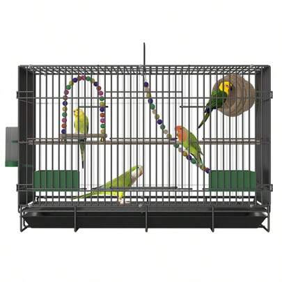 Large Metal Bird Cage For Budgie Parakeet Canary Cockatiel Finch Or Lovebird UK