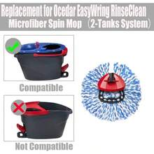 Spin Mop, Base, Handle O - Ceda EasyWring Microfiber Spin Mops, 2 Microfiber Mop Refills, 1 Cover And 30 - 58in Handle Set Combo White1 System - Màu xanh dương (Hệ thống 2 bình chứa) - Xem 2