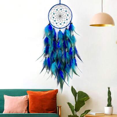 1 pieza Atrapasueños de estilo nórdico forestal colgante de pared, ornamento de pared de estilo INS, decoración de hogar creativa, accesorio de pared de sala de estar, arte de pared de dormitorio, adecuado para uso diario en el hogar, trabajo, fiestas, bodas, vacaciones, festivales de música