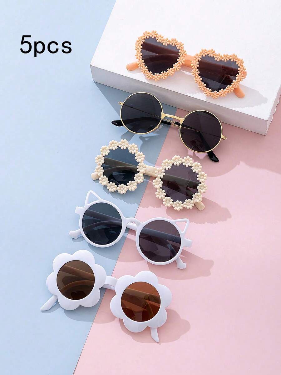 Kids Fashion Glasses Set - Minimalist Design, Multiple Styles And Color Combinations, Suitable For Daily Wear, Outdoor Activities, Spring Outings, Camping, Travel And Photography. - Multicolor - View 1