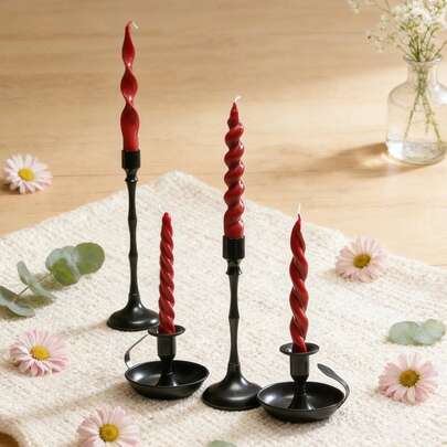 2pcs 18-25cm Nordic Red Wax Candles, Smokeless Scented Candles, Suitable For Romantic Dinners, Home Decor, Photography Props, Parties, Valentine's Day Celebrations, Perfect Gifts, Daily Use, Wedding Souvenirs, Picnics, Ramadan Table Decor, Valentine's Day Lighting, Romantic Home Decor, Valentine's Day Surprise Gifts