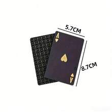 1 Baraja de Cartas de Juego Impermeables y Flexibles con Caja, Diseño Genial, Adecuado para Fiestas, Juegos, Regalos y Celebraciones, Cartas de Juego Negras - Multicolor - Ver 5