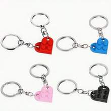 Heart-Shaped & Heart Block Keychains, Couple Matching Keychains, Wedding Gift, Gift For Her, Gift For Him, Anniversary Gift, Valentine's Day Gift, New Year Gift, Best Friend Gift - Multicolor - View 7