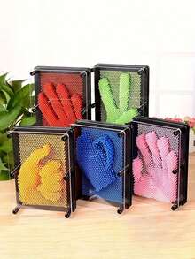 1件彩虹3D立体针画玩具，DIY感官手印针画板，完美礼物，生日礼物，3D克隆手模，彩虹，创意，针画艺术，工艺品，DIY项目，艺术家，手工艺者，小创客，独特，个性化，趣味十足 - 拥有你的彩虹手印杰作 - 彩色 - 查看 3