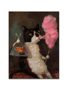 1PCS With Frame Art Poster Alison Friend Cute Funny Animal Cat Eating Marshmallow Canvas Art Office Room Decoration Canvas Painting Posters And Prints Wall Art Pictures Suitable For Children's Room Living Room Bedroom Dining Room Bathroom Kitchen Study Hotel Bar Studio Dressing Room Cafe Corridor Wall Decoration - Nhiều màu - Xem 8