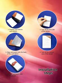 1pc Customized PU Leather Adhesive Card Holder - Phone Back Pocket, Can Store Cards, Large Capacity Leather Card Case, Can Print Logo, Phone Card Holder