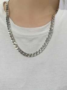 Silver Chain Necklace, Fashionable Flat Snake Bone Jewelry Chain, Ideal For Couples, Personalized Daily Elegance, DIY Beading & Jewelry Making Supplies - Silver - View 9