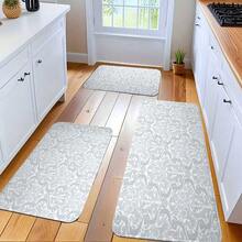 1PC Modern Art Deco Inspired Geometric Pattern Floor Mat Doormat With Intricate Curved Lines And Abstract Floral Motifs Non-Slip Indoor Decorative Rug For Kitchen Living Room Bedroom Dining Area Contemporary Home Decoration - Multicolor - View 5