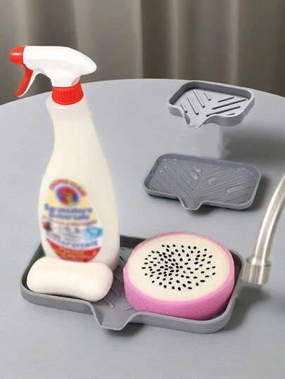 Silicone Soap Dish, Bathroom, Toilet, Kitchen Draining Mat Storage Tray, Self-Draining Soap Holder, Perfect For Valentine's Day, Wedding, Birthday And Summer Home Decor. Suitable For Home, Dorm And School. Great For Placing On Bathroom Countertop, Sink And Kitchen Countertop. Unisex.