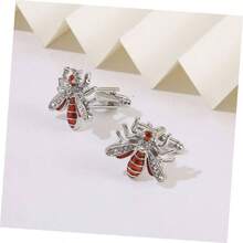 Gemelos Abeja Diamante gemelos de gata corbatas para hombre corbatas aqua para hombres reloj de hombre anillos hombre camisas gemelos trajes gemelos rojo - 2 x 1,5 cm x 3 unidades - Ver 5