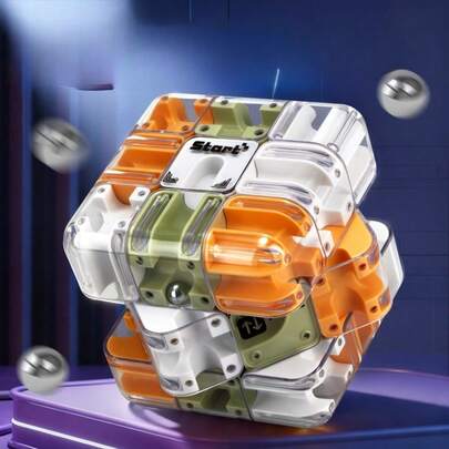 Cubo de laberinto, rompecabezas de laberinto con capas de colores múltiples y base transparente, juguete educativo de plástico duradero, entrenamiento de pensamiento lógico, estructura resistente - rompecabezas mental, mejora el enfoque y el pensamiento crítico, desarrollo cognitivo para adultos y adolescentes, regalo de actividad tranquila para fiestas de cumpleaños, regalo de Navidad, juguetes y juegos, juegos cognitivos