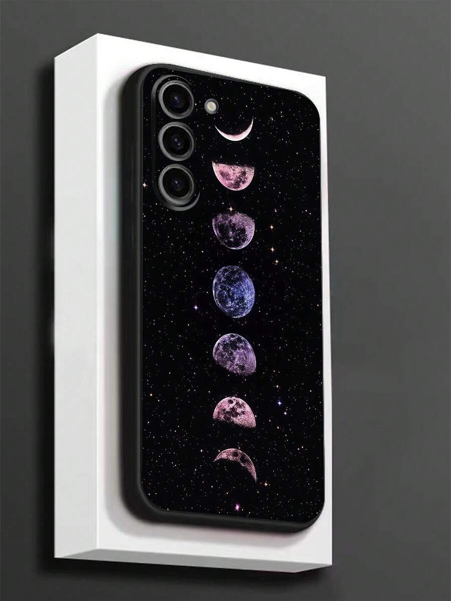 1个创意月相保护手机壳,防摔防滑,兼容三星Galaxy A04e/A05s/A13/A14/A15/A34/A35/A50/A52/A53/A54/S21/S22/S23/S24/S25/S25Ultra - 黑色 - 查看 1