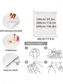 1卷花卉图案自粘墙纸，可移除式接触纸，适用于客厅、卧室、家具、浴室、书桌、橱柜翻新、DIY墙纸装饰 - 綠色 - 查看 3