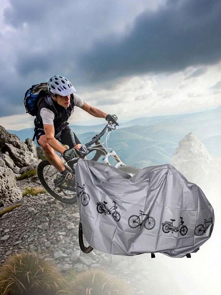 1 Pieza Funda De Bicicleta Impermeable Para Moto Contra Polvo Lluvia Protection Accessrios Ciclismo - Gris Claro - Ver 1