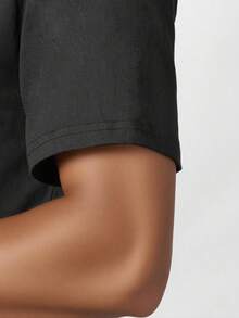 GRDR 1 pieza Camiseta de cuello alto de manga corta de verano para hombre - Negro - Ver 3