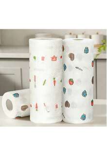 Thickened Disposable Slouchy Rags For Kitchen, Multi-Purpose Kitchen Paper Towels, Oil-Absorbing & Water-Absorbent, Disposable Foot Wipes - Printing - View 1