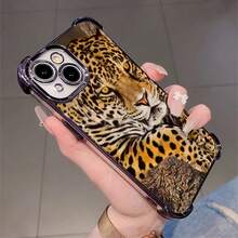 1pcs Leopard Print Phone Case Compatible with Apple Phone17ProMax 16 15 14Plus 11 12 13 ProMax Antidrop Phone Case Camera Protection Phone Case Vintage Personality Popular Stunning Fashion Can Be Given To Friends Can Be Given To A Lover - Morado - Ver 2