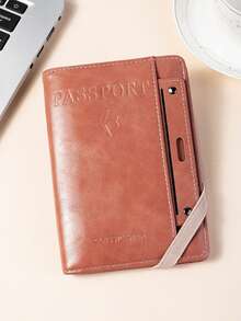 1个多功能防盗护照夹，旅行护照钱包，文件收纳包，防水护照套，一体式护照袋，男女通用，轻便旅行必备，邮轮旅行必备，度假必备，男女旅行必备，假日必备，返校必备