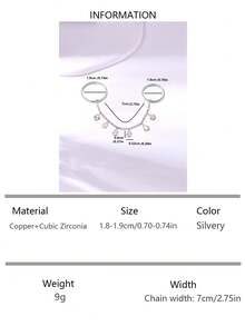 1 Pc Fashionable Copper Inlaid Cubic Zirconia Chain Tassel Adjustable Ring, Women's Jewelry For Wedding Party Accessory, Wedding Gift - Silver - View 15