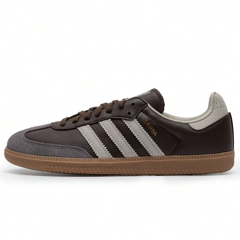 Giày Adidas SAMBA OG Nam, Giày thể thao thông thường ID1481 - Nâu và trắng - Xem 1