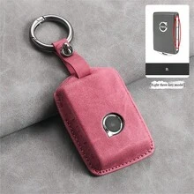 适用于沃尔沃 XC90 XC60 XC40 S60 S90 V90 和 Polestar 1 2 3 的高级汽车钥匙保护套 - 防刮保护壳，时尚毛绒表面，奢华设计，有效保护车钥匙，光滑亮泽，采用 PU 材质制成