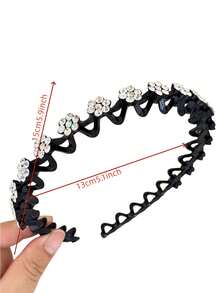 1/4件装 优雅水钻花朵装饰防滑发箍/发带，适合女孩佩戴 - 装饰性花朵发饰 - 适合日常佩戴、派对和特殊场合