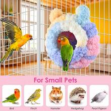 新款鹦鹉保暖睡眠巢，小型鸟类冬季巢，鸟笼悬挂式温暖休息巢，虎百合牡丹凤凰图案 - 彩色 - 查看 8