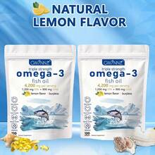 2PCS Gwynne Super Omega 3 Premium Limón Aceite De Pescado 4200mg,epa,dha Y Omega 3 Supplement,salud Del Corazón,salud Cerebral, Reducción Del Estrés,apoyo A La Salud Del Colesterol,120 Cápsulas - 2 piezas - Ver 9