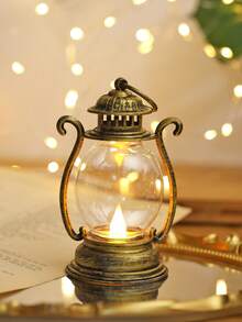 1 pieza Linterna LED vintage de mano (con batería), linterna LED de decoración de mesa interior, linterna de decoración del hogar, linterna LED de decoración para boda, fiesta, vacaciones, campamento, decoración de armario - Huang Guang - Ver 7