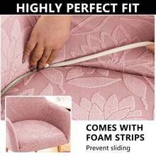 2pcs Jacquard Full Coverage Office Chair Cover - Elastic, Durable, All Season Use, Fits Swivel Office Chairs, Suitable For Gaming Room And Office - Pink - View 3