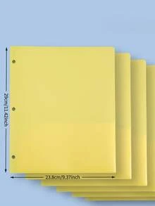 6pcs 3-Hole 2-Pocket A4 PP Waterproof File Folder, Office Document Contract Data Holder, Student Test Paper Organizer - 3-hole, 2-page Double Pocket - View 8