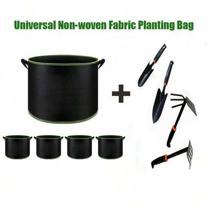1/2pcs Thickened Non-Woven Fabric Planting Bag For Vegetable Gardening Pots - Includes Practical High-Manganese Steel Gardening Tools | DIY Home Green Plant Decoration | Roof And Balcony Vegetable, Fruit And Flower Renovation | Foldable , Saving Space | Easily Create A Small Home Vegetable Garden