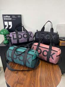 1pc Multi-Color Nylon Versatile Zipper Closure Sports Gym Bag, Shoulder Bag, Handbag, Crossbody Bag, Travel Bag. Front And Side Design With Convenient Storage Mesh Pockets. Adjustable And Detachable Shoulder Strap, Smooth Zipper Closure. Large Capacity To Hold Magazines, Laptops, Umbrellas, Water Bottles And Other Daily Necessities