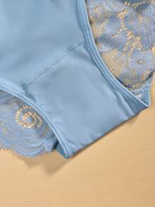 5条装蕾丝拼接三角裤：柔软蕾丝+亲肤光滑面料，日常居家穿着舒适，精致蕾丝花边增添优雅气质，女士三角裤 - 彩色 - 查看 5