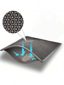 1pc Double Layer Anti-Splash, Anti-Slip, Waterproof Pet Mat, Cat Litter Box Cleaning Supplies