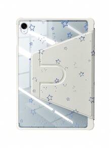 DANYCASE 超薄旋转保护套，兼容三星 Galaxy Tab S9 FE+ S9+ 12.4 英寸 S9 S9FE A8 S7+ S8+ S7FE S7 S8 S6lite，带笔槽设计，防震保护套，透明后盖 - 星星 - 查看 8