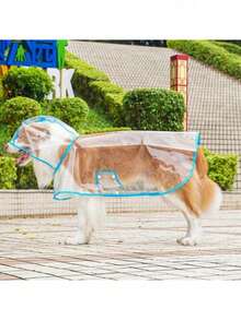 可爱透明宠物雨衣，全身防水狗狗雨披，中小型犬防风防护服，萌宠遛狗装备 - 藍色 - 查看 16